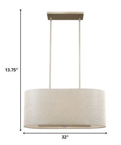 HomeRoots Daria 6-Light Island Pendant With Washed Gold And White Shade in Washed Gold Finish