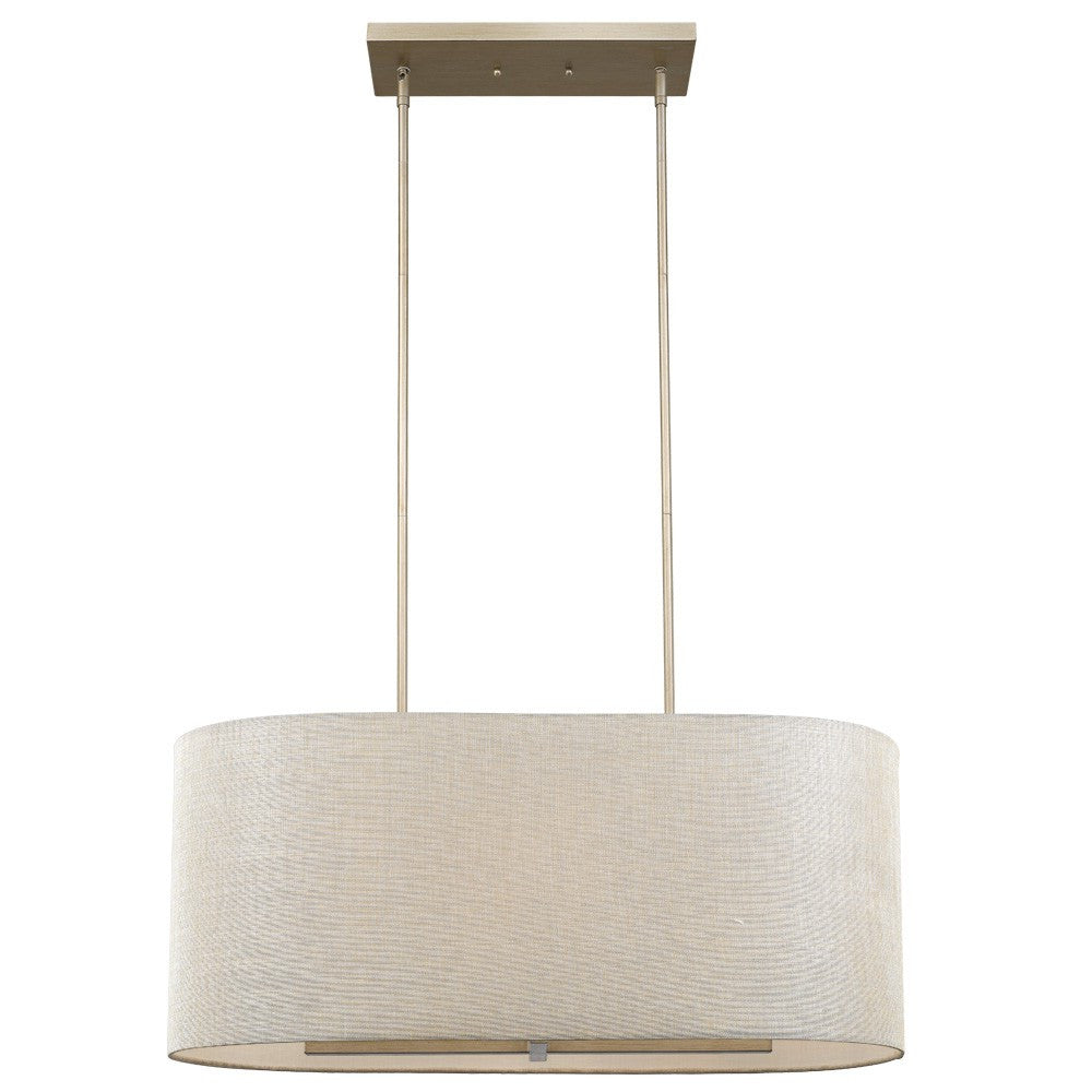 HomeRoots Daria 6-Light Island Pendant With Washed Gold And White Shade in Washed Gold Finish