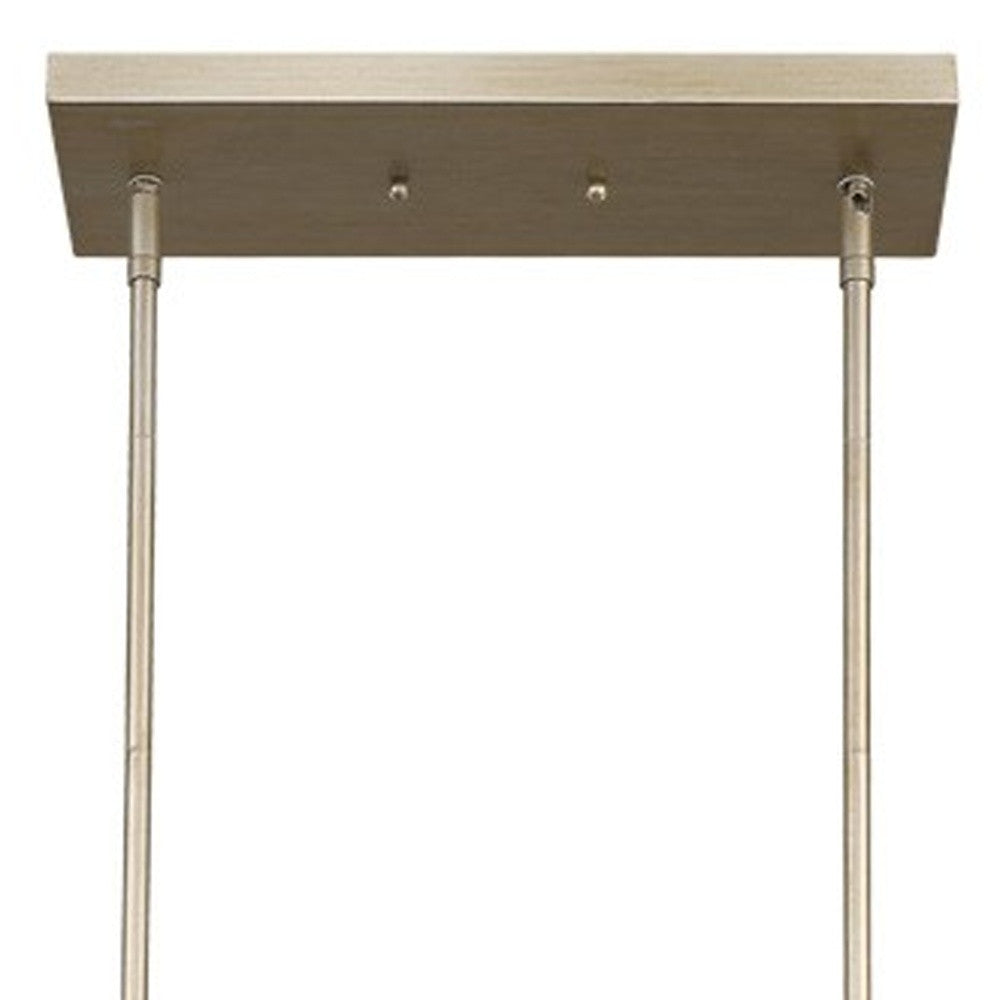 HomeRoots Daria 6-Light Island Pendant With Washed Gold And White Shade in Washed Gold Finish