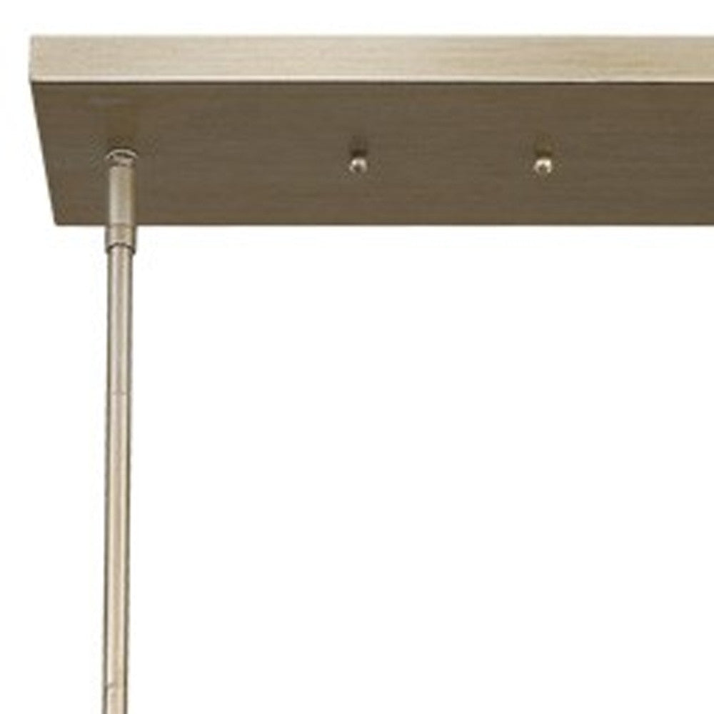 HomeRoots Daria 6-Light Island Pendant With Washed Gold And White Shade in Washed Gold Finish