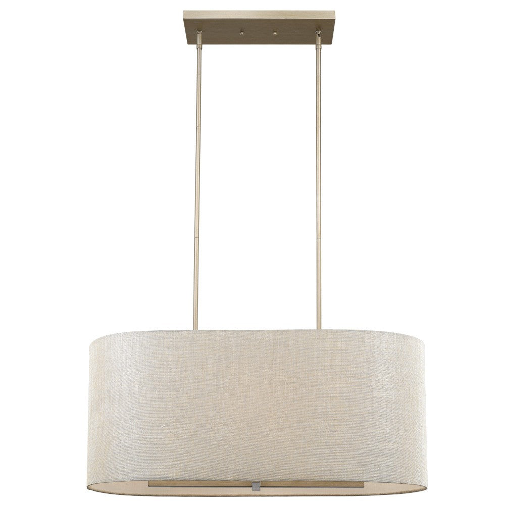 HomeRoots Daria 6-Light Island Pendant With Washed Gold And White Shade in Washed Gold Finish
