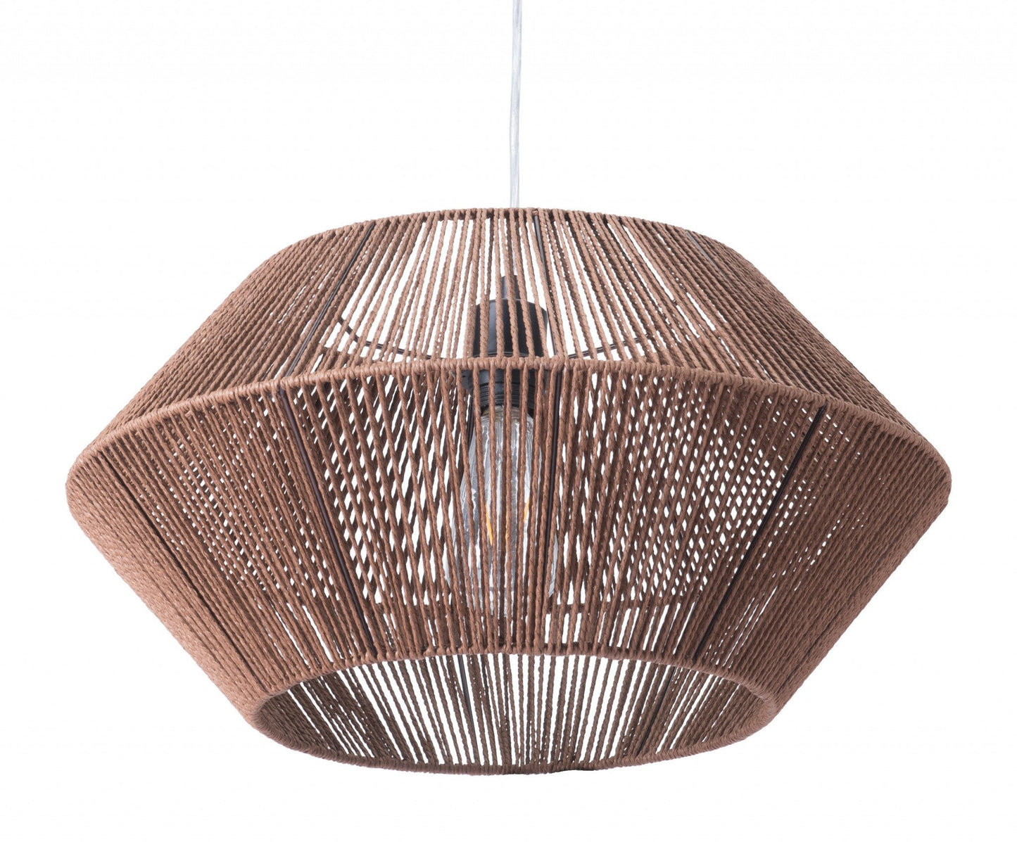 HomeRoots Dashy Ceiling Lamp With Brown Shade