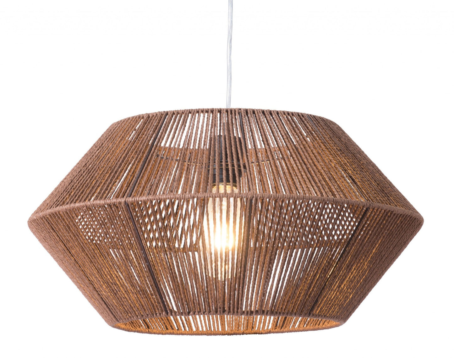 HomeRoots Dashy Ceiling Lamp With Brown Shade