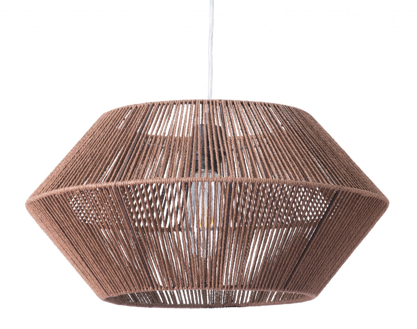HomeRoots Dashy Ceiling Lamp With Brown Shade