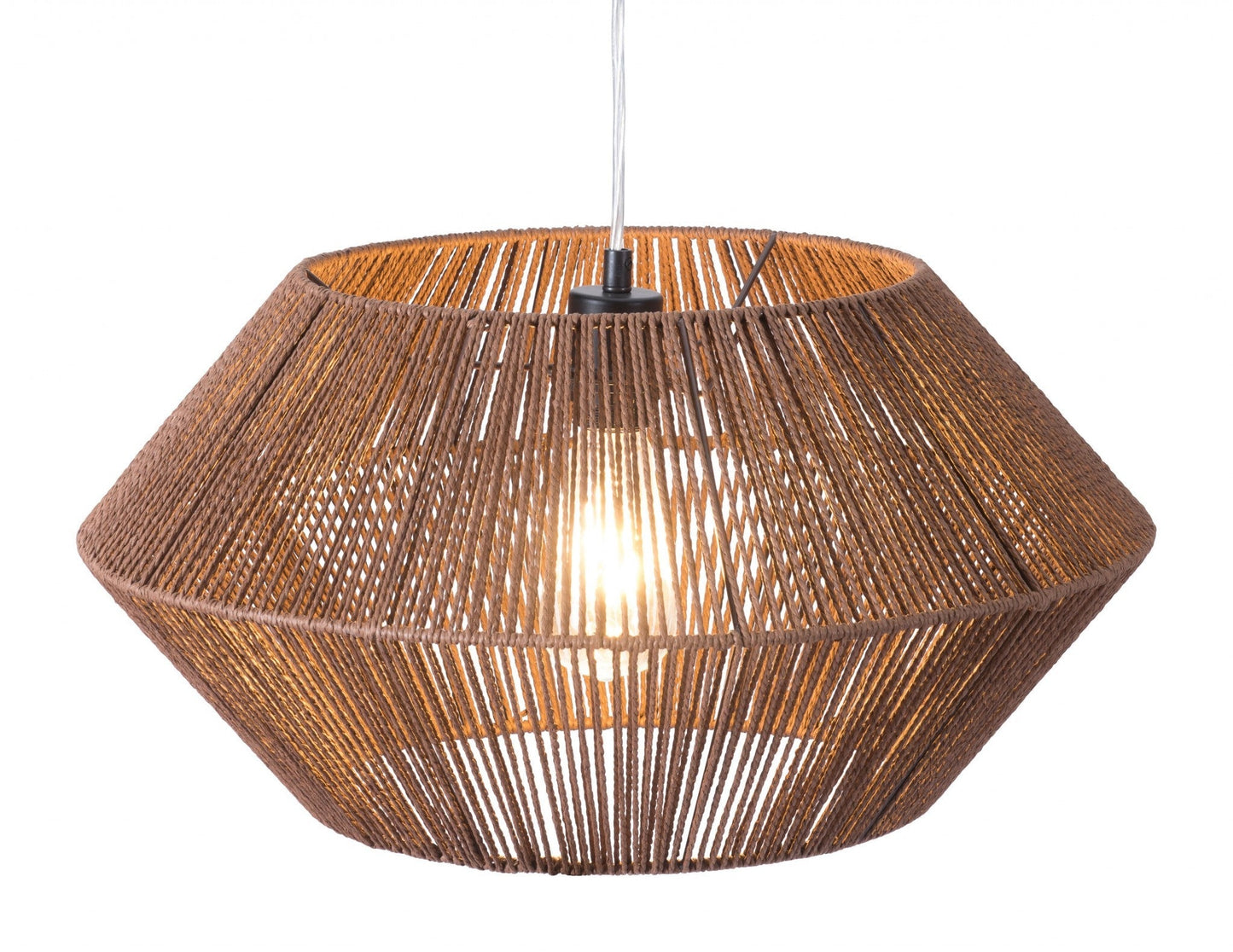 HomeRoots Dashy Ceiling Lamp With Brown Shade