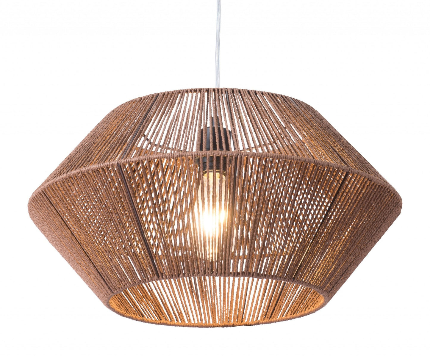 HomeRoots Dashy Ceiling Lamp With Brown Shade