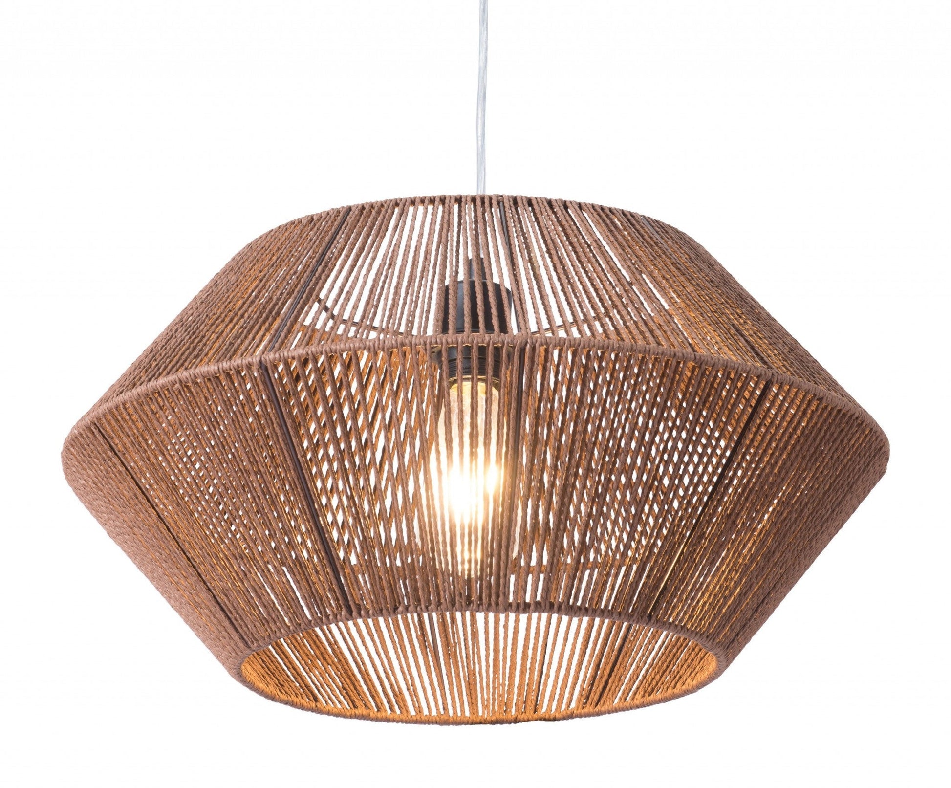 HomeRoots Dashy Ceiling Lamp With Brown Shade