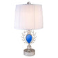 HomeRoots Dazzling Faux Turquoise Pendent Table Lamp in Silver Finish