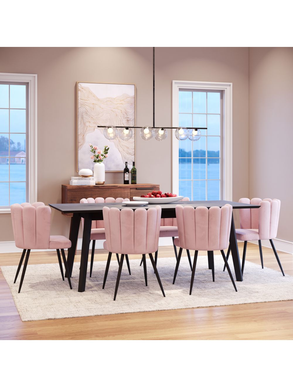HomeRoots Deco Bubble Ceiling Lamp in Black Finish