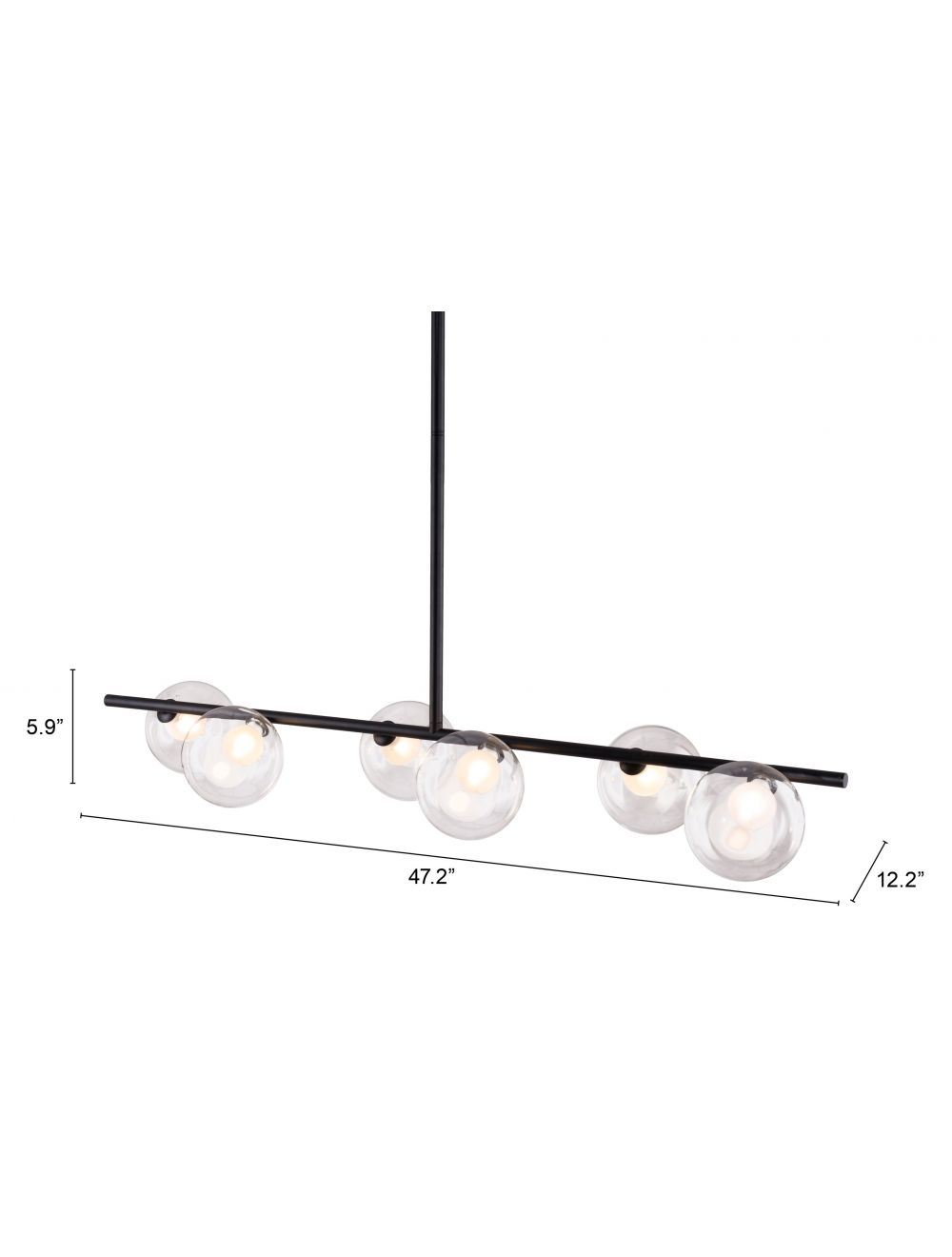 HomeRoots Deco Bubble Ceiling Lamp in Black Finish