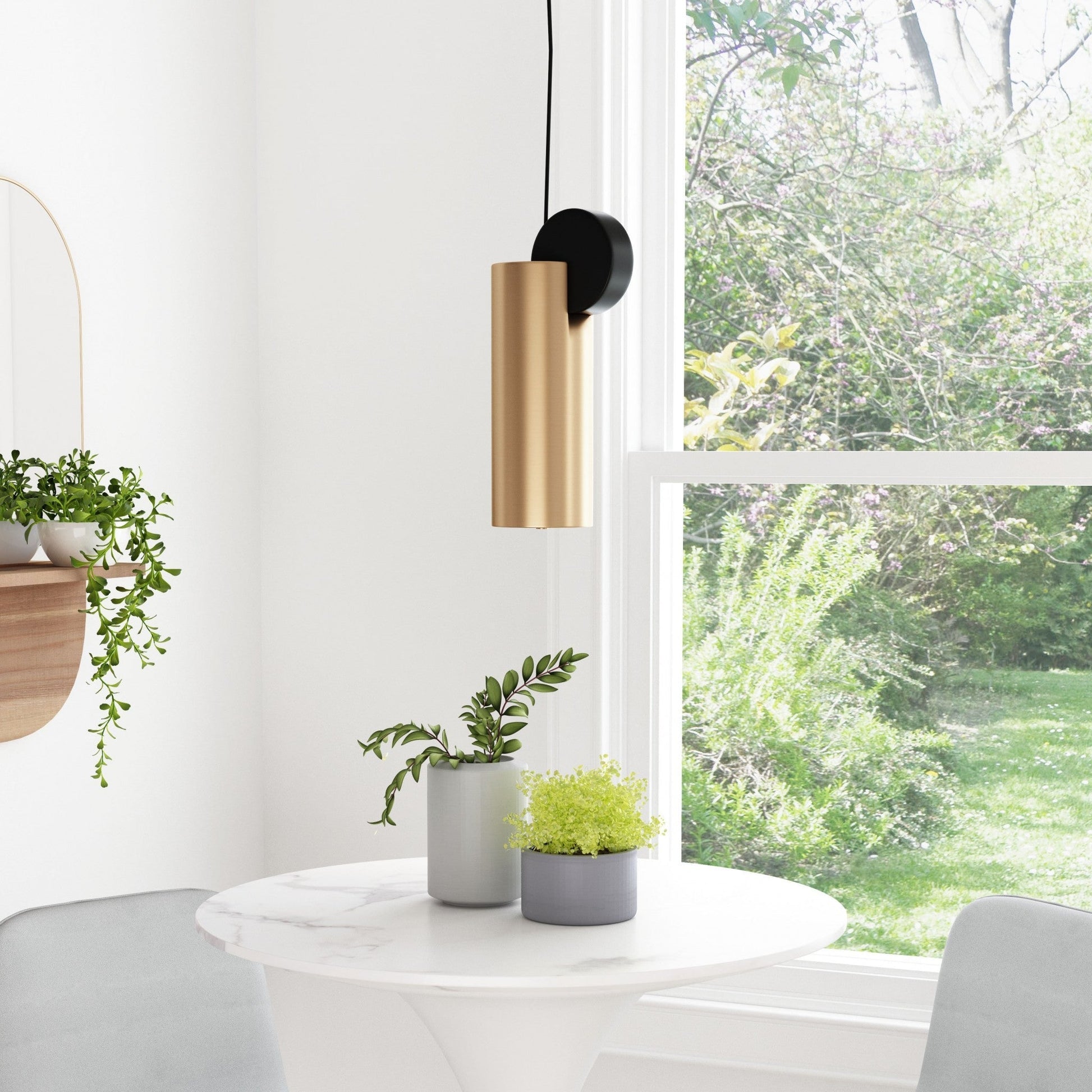 HomeRoots Deco Cylinder Ceiling Lamp in Gold Finish