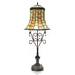 HomeRoots Dee 2-Light Geometrical 28" Tiffany-Style Table Lamp In Bronze