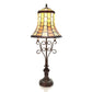 HomeRoots Dee 2-Light Geometrical 28" Tiffany-Style Table Lamp In Bronze
