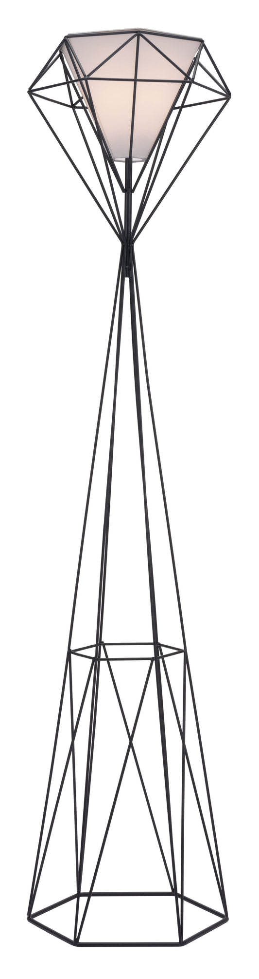 HomeRoots Diamond Floor Lamp in Black Finish