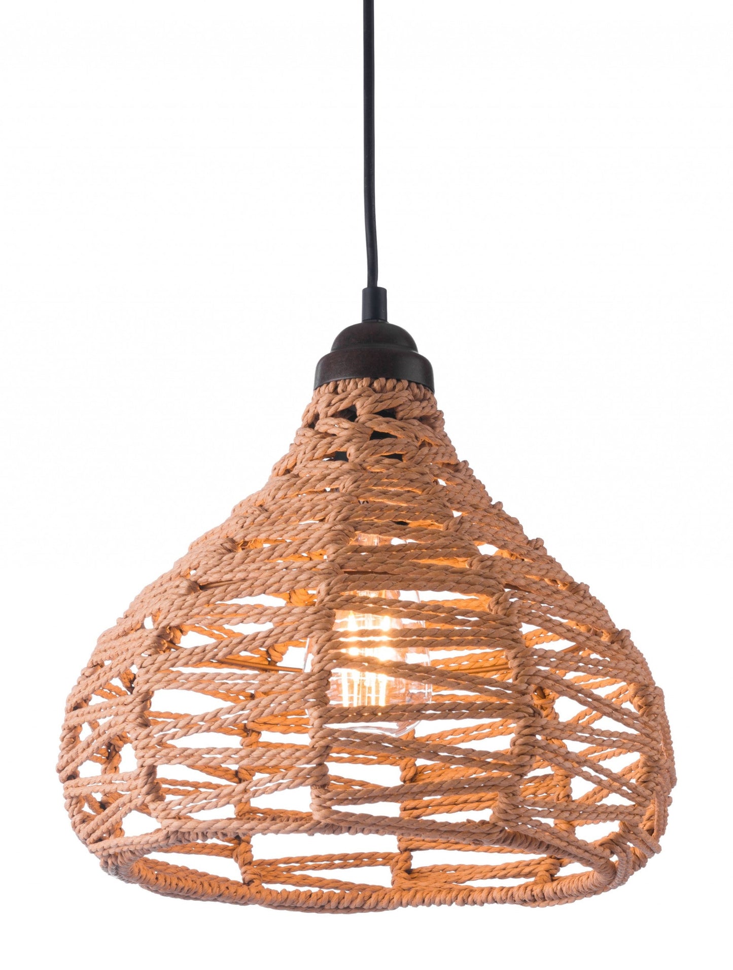 HomeRoots Dimmable Ceiling Light With Natural Empire Shades