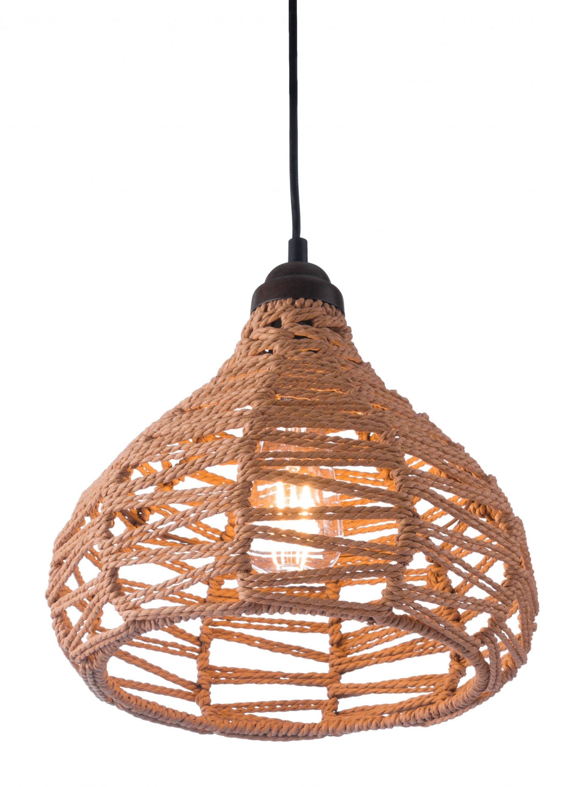 HomeRoots Dimmable Ceiling Light With Natural Empire Shades