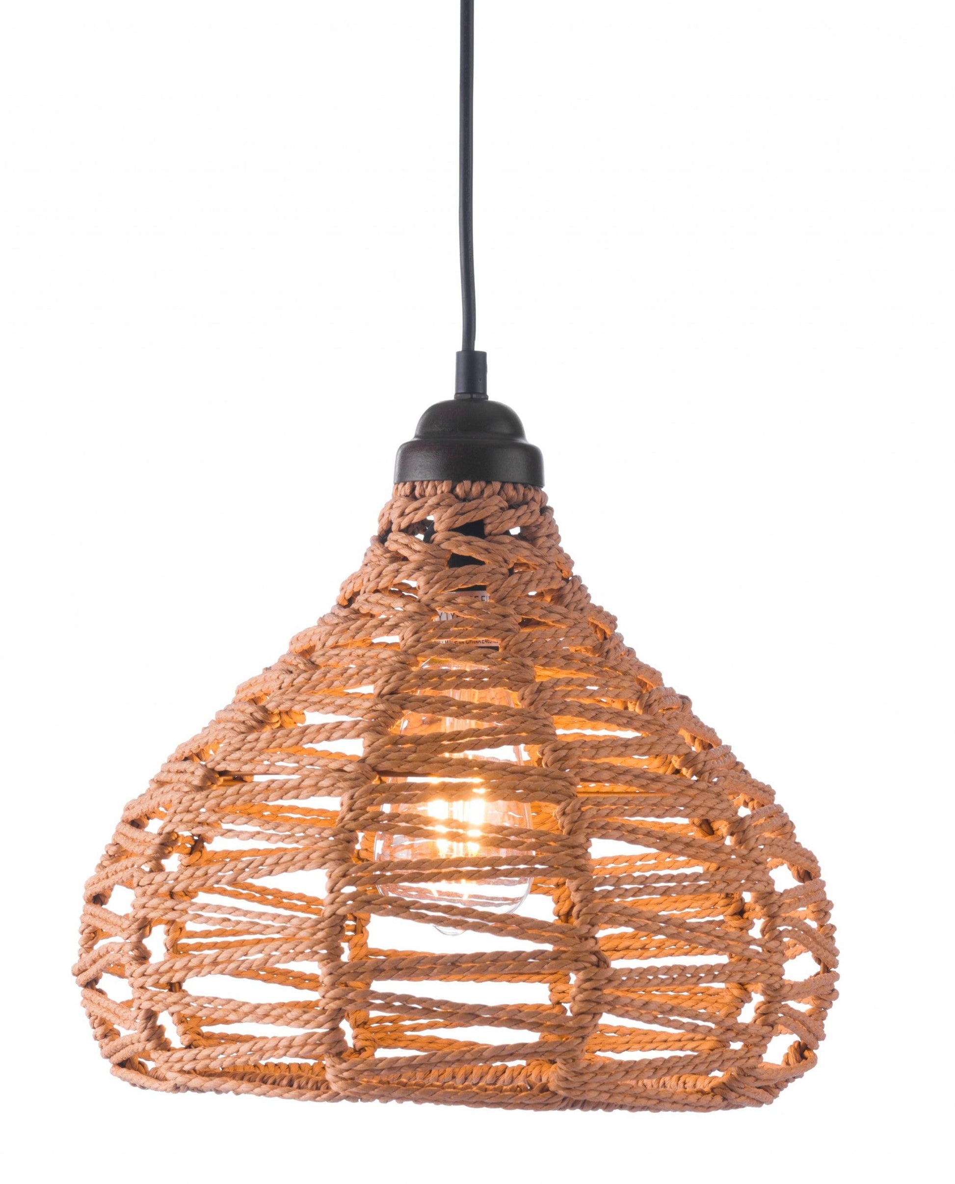 HomeRoots Dimmable Ceiling Light With Natural Empire Shades