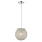 HomeRoots Distratto 1-Light Pendant With Enmeshed Aluminum Wire Shade and Polished Chrome Finish