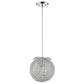 HomeRoots Distratto 1-Light Pendant With Enmeshed Aluminum Wire Shade and Polished Chrome Finish