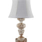 HomeRoots Distressed Old World Accent Lamp With White Bell Shade