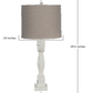 HomeRoots Distressed White Table Lamp With Neutral Fabric Shade