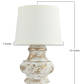 HomeRoots Distressed White and Gold Accent Lamp