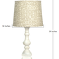 HomeRoots Distressed Whitewash Table Lamp With Beige Batik Shade