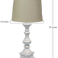 HomeRoots Distressed Whitewash Table Lamp With Beige Shade
