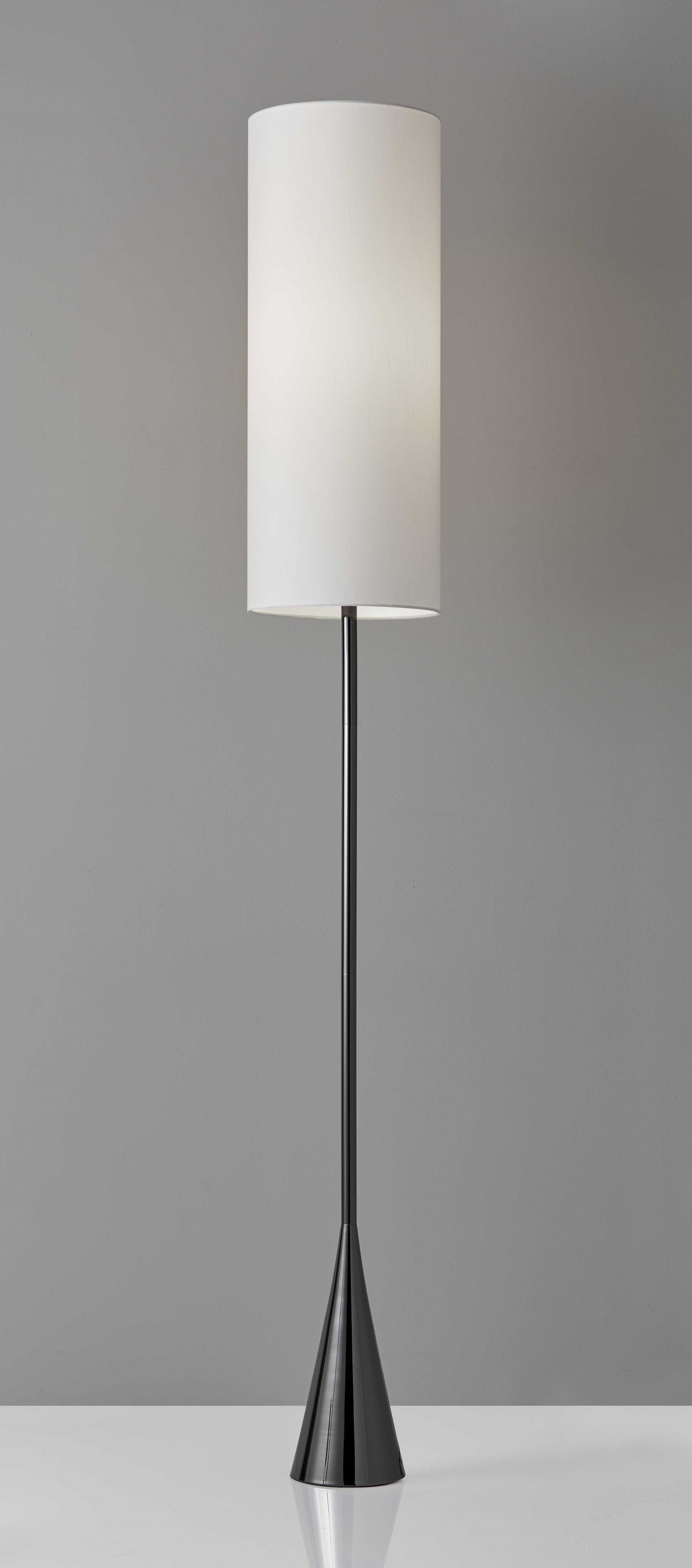 HomeRoots Dramatic Metal Floor Lamp With Bell Shaped Base in Black Nickel Finish