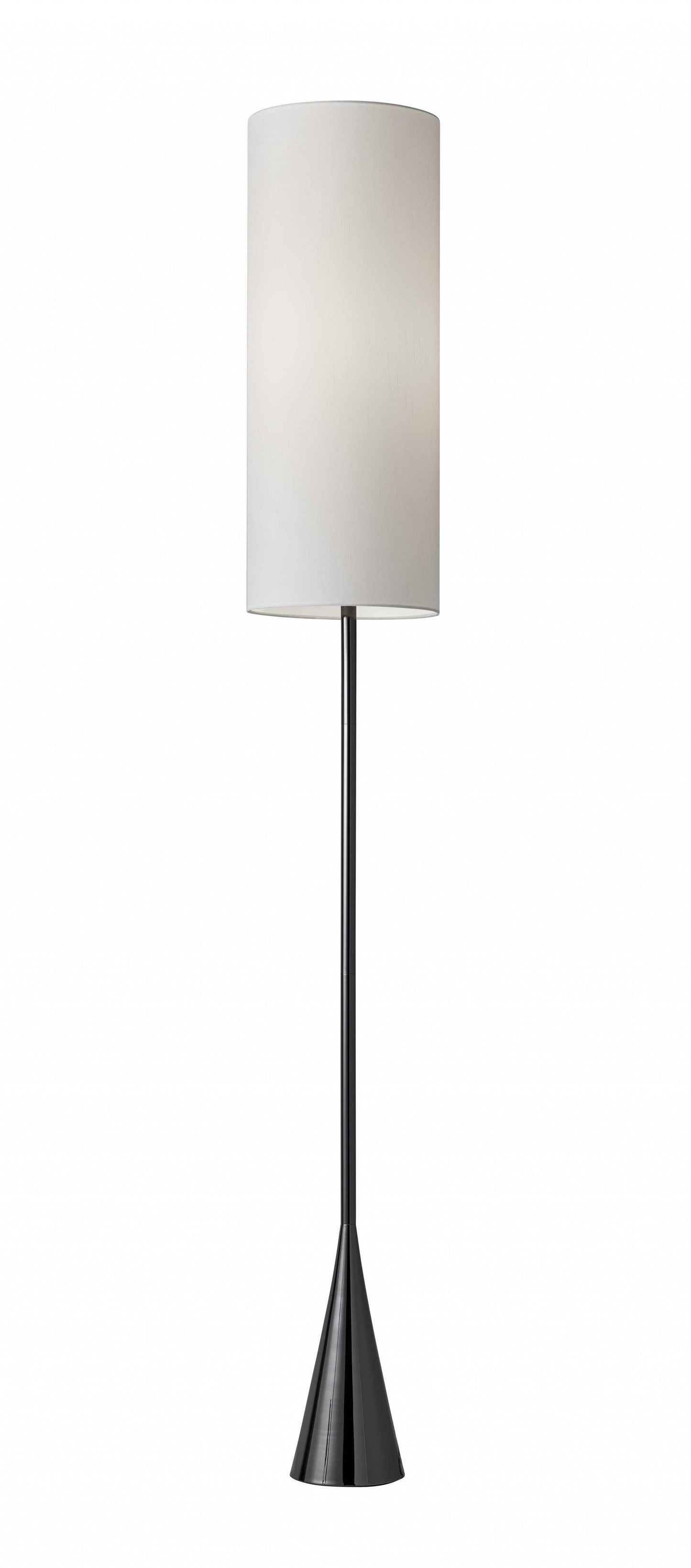 HomeRoots Dramatic Metal Floor Lamp With Bell Shaped Base in Black Nickel Finish