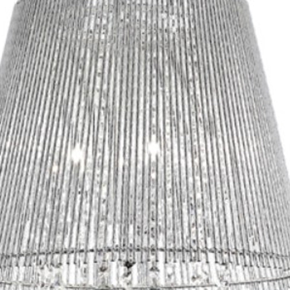 HomeRoots Dreamy Silver Ceiling Lamp With Crystal Accents