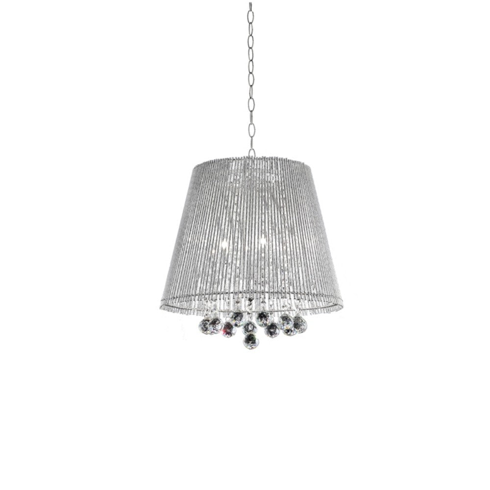 HomeRoots Dreamy Silver Ceiling Lamp With Crystal Accents