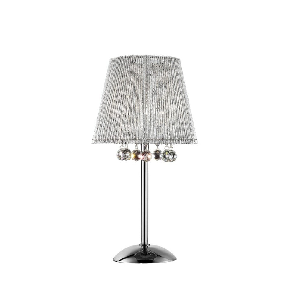 HomeRoots Dreamy Table Lamp With Crystal Accents in Silver Finish