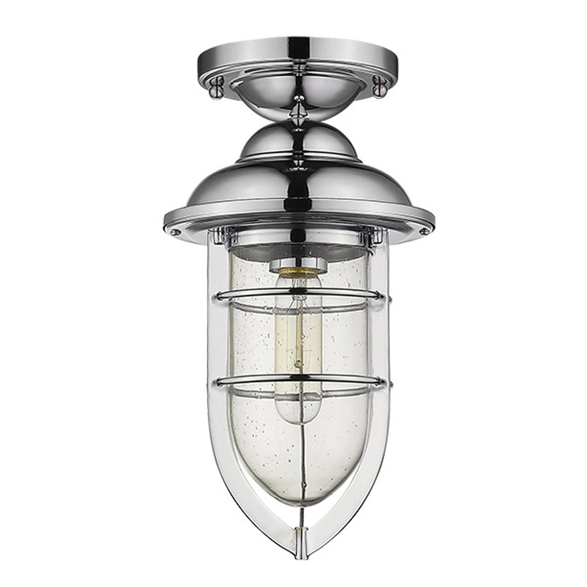 HomeRoots Dylan 3-Light Hanging Lantern in Chrome Finish