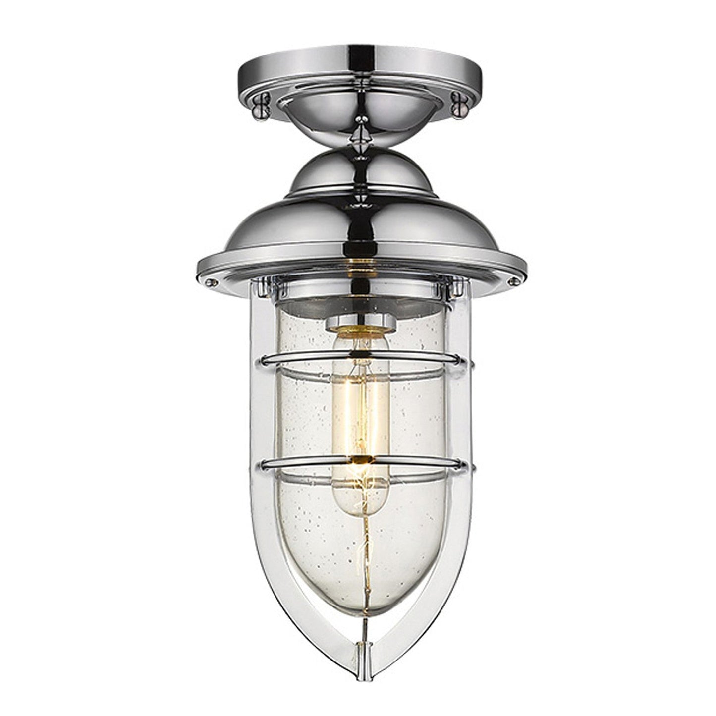 HomeRoots Dylan 3-Light Hanging Lantern in Chrome Finish