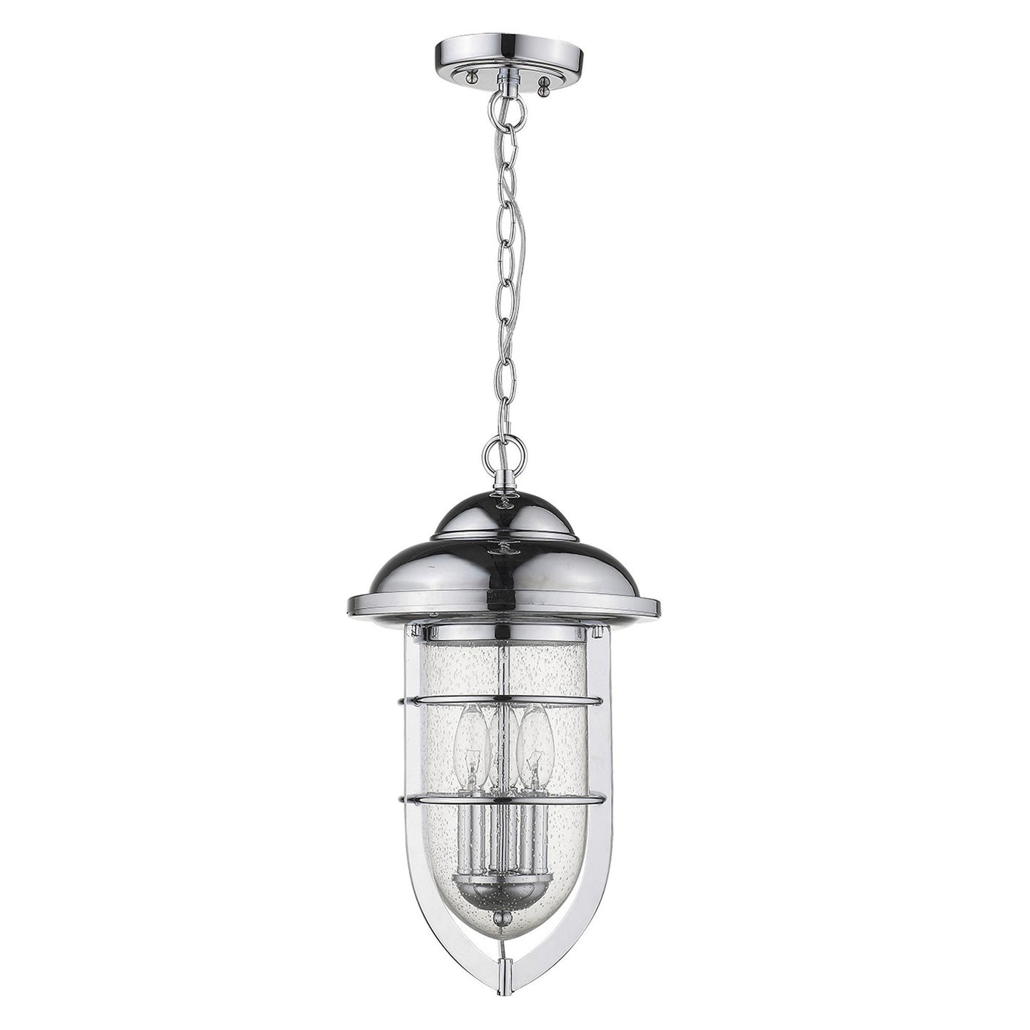 HomeRoots Dylan 3-Light Hanging Lantern in Chrome Finish