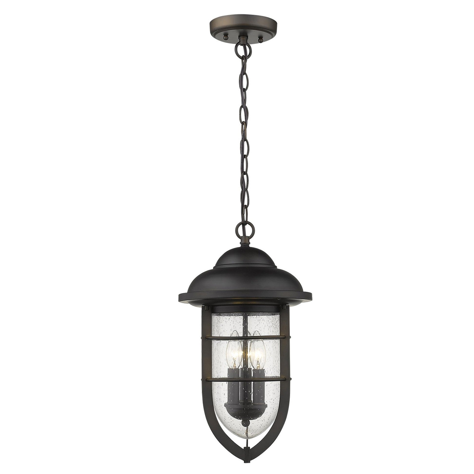 HomeRoots Dylan 3-Light Hanging Lantern in Oil Rubbed Bronze Finish