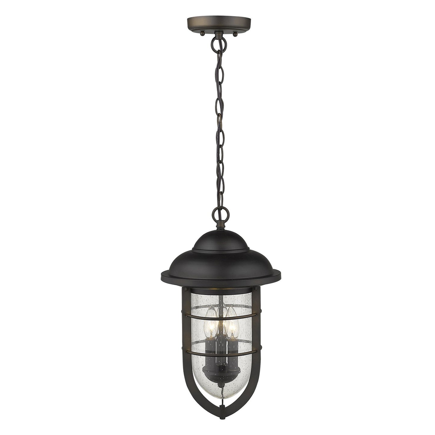 HomeRoots Dylan 3-Light Hanging Lantern in Oil Rubbed Bronze Finish