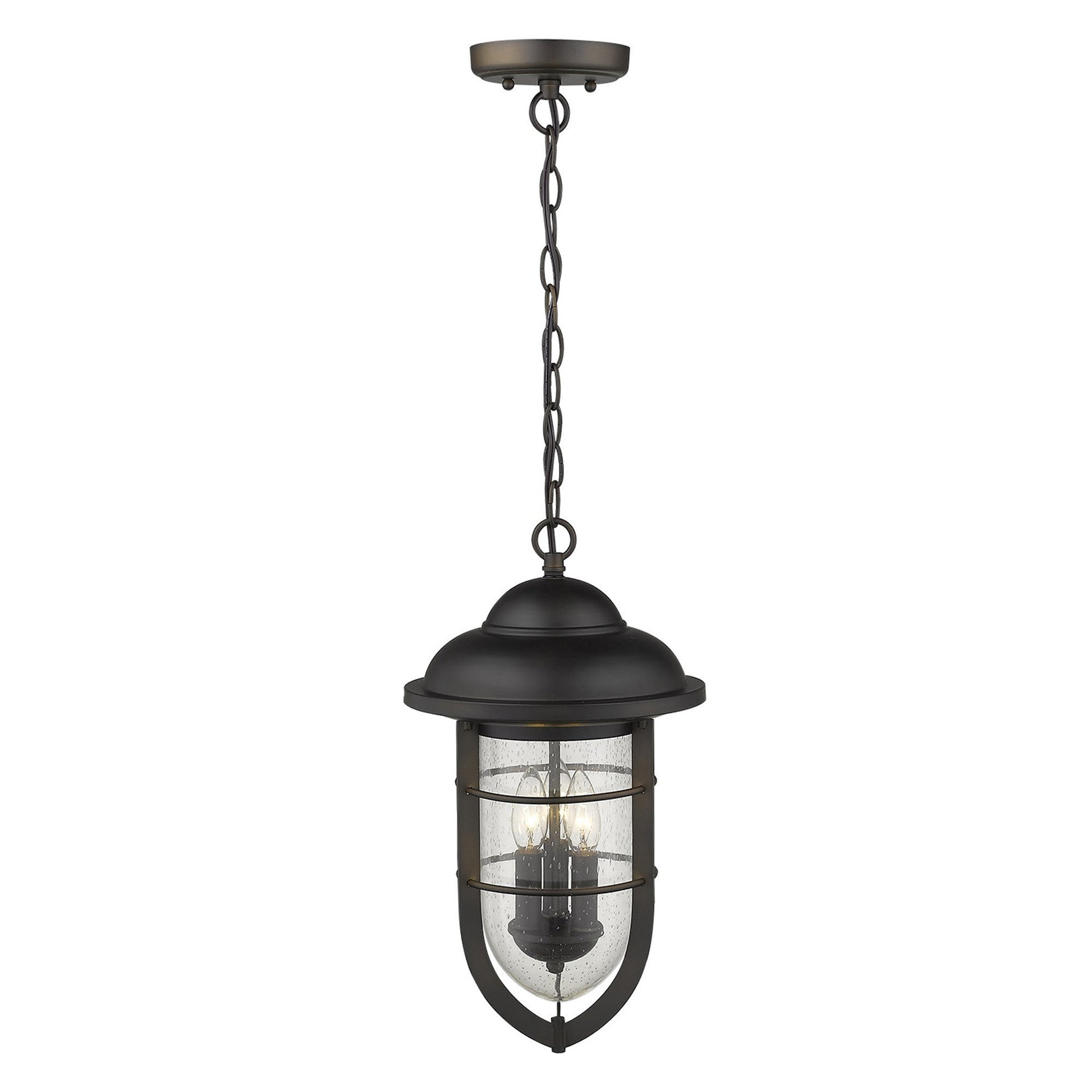 HomeRoots Dylan 3-Light Hanging Lantern in Oil Rubbed Bronze Finish