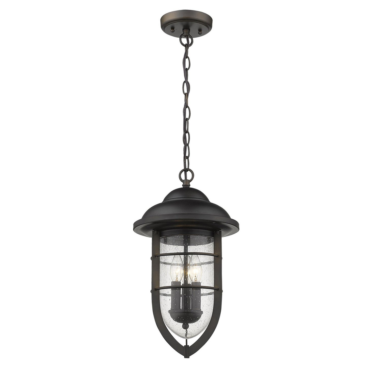 HomeRoots Dylan 3-Light Hanging Lantern in Oil Rubbed Bronze Finish