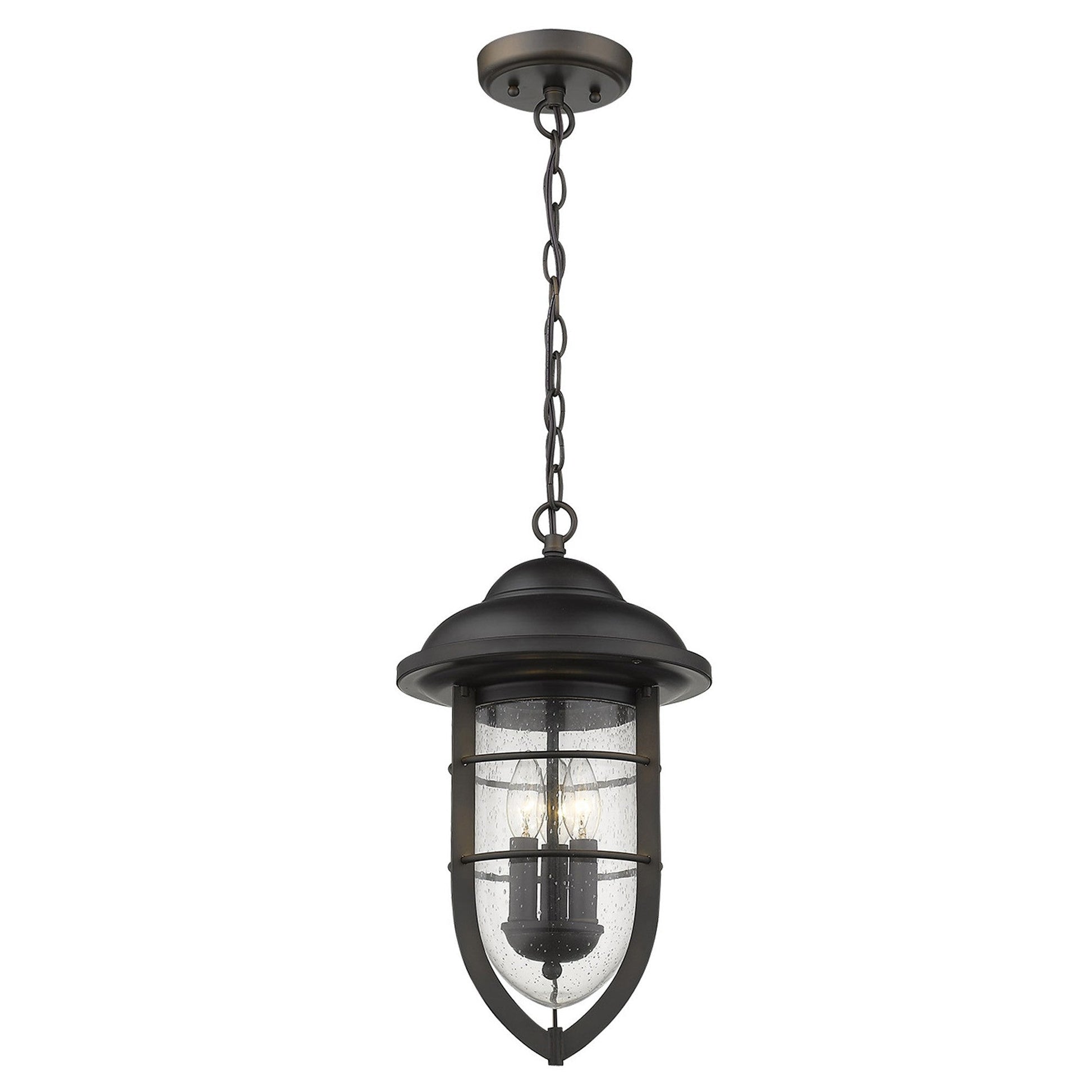 HomeRoots Dylan 3-Light Hanging Lantern in Oil Rubbed Bronze Finish