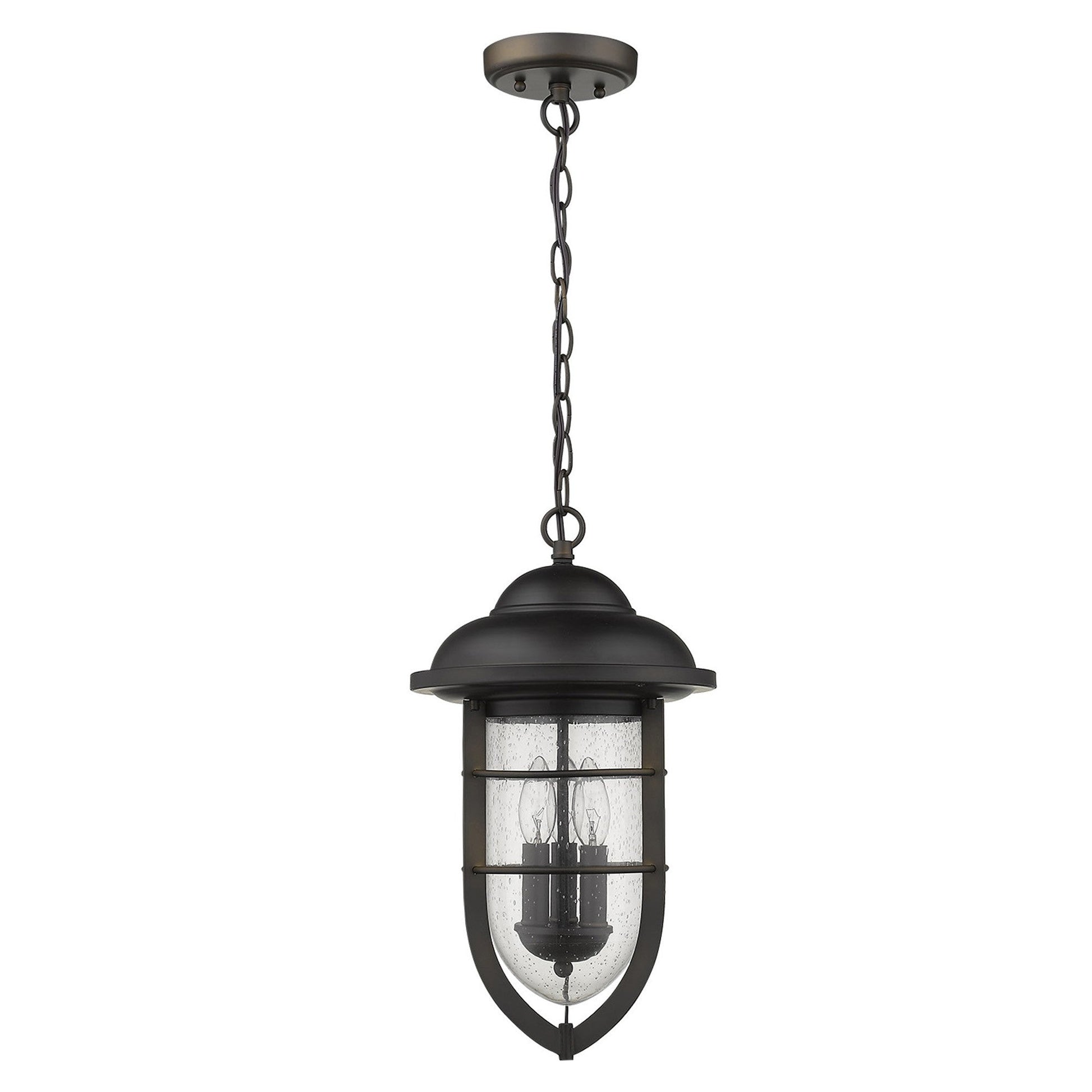 HomeRoots Dylan 3-Light Hanging Lantern in Oil Rubbed Bronze Finish