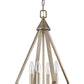 HomeRoots Easton 4-Light Pendant With Crystal Bobeches and Washed Gold Finish