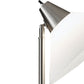 HomeRoots Elemental Metal Torchiere With White Cone Shade in Brushed Steel Finish