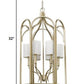 HomeRoots Ellie 6-Light Foyer Pendant in Washed Gold Finish