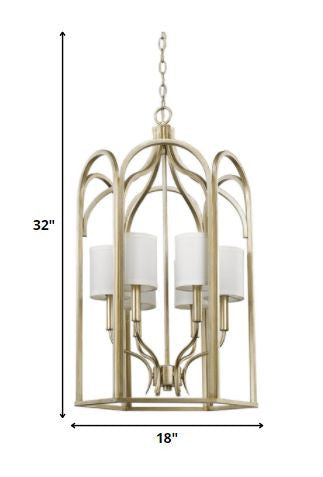 HomeRoots Ellie 6-Light Foyer Pendant in Washed Gold Finish