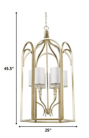 HomeRoots Ellie 6-Light Foyer Pendant in Washed Gold Finish