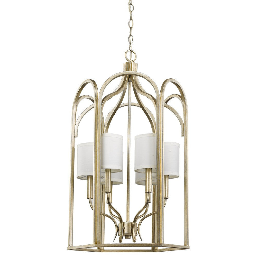 HomeRoots Ellie 6-Light Foyer Pendant in Washed Gold Finish