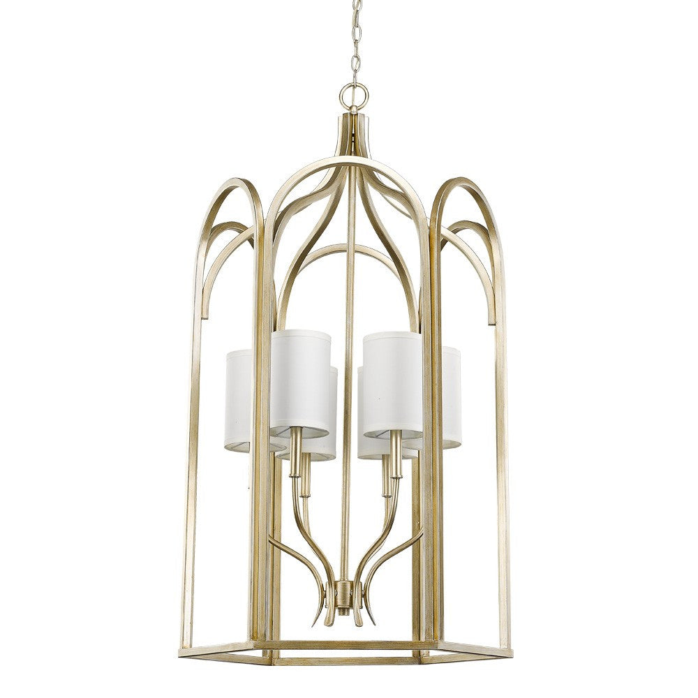HomeRoots Ellie 6-Light Foyer Pendant in Washed Gold Finish