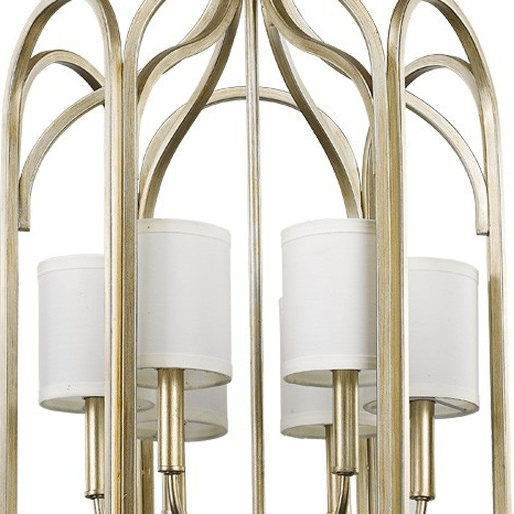 HomeRoots Ellie 6-Light Foyer Pendant in Washed Gold Finish